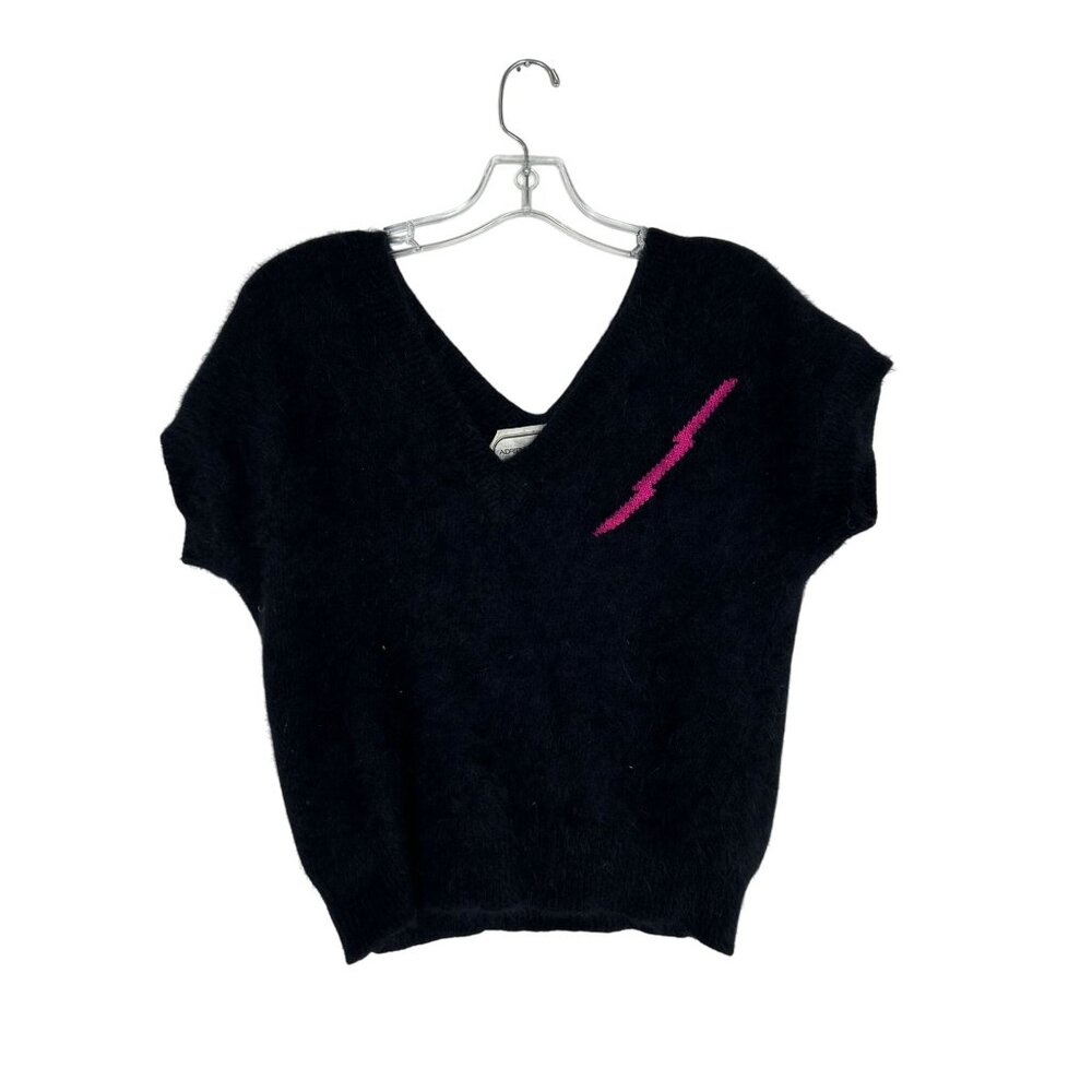 Adrienne Vittadini Women's V-Neck Shirt Lambswool & Angora Rabbit Hair